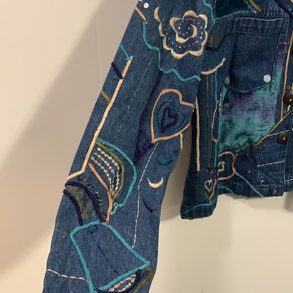 Crazy embellished Jean Jacket unbranded but so cute I had to! And now you do! - Picture 5 of 6
